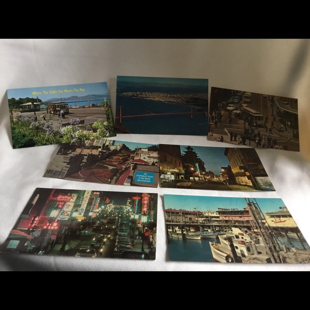 7 vintage San Francisco postcards 1960’s unused